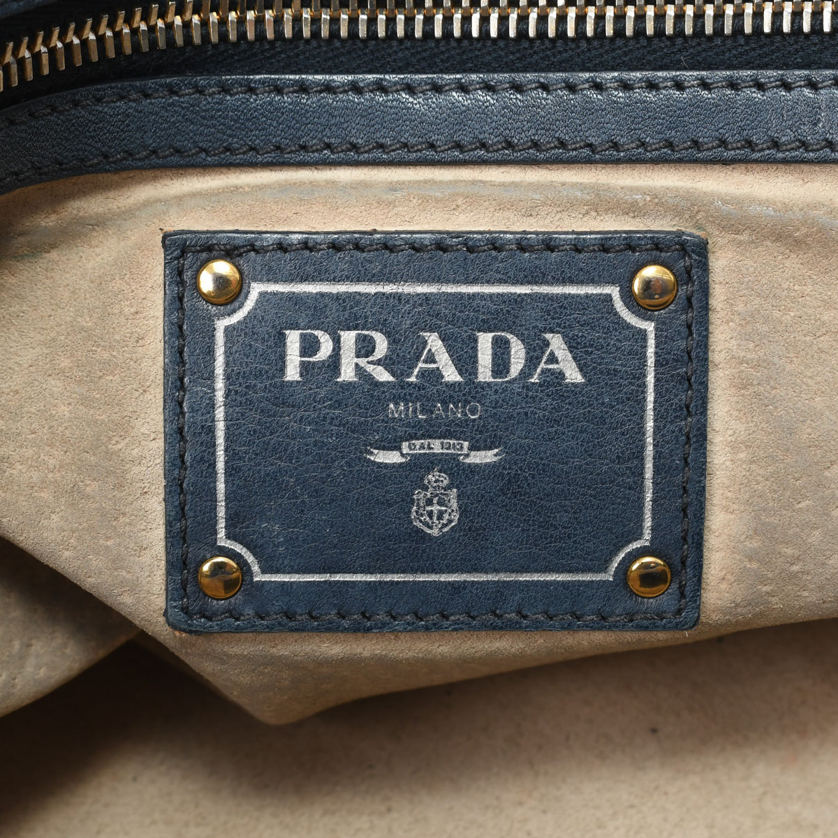 プラダ PRADA レディース 2WAYバッグ ネイビー /ゴールド金具 レザー