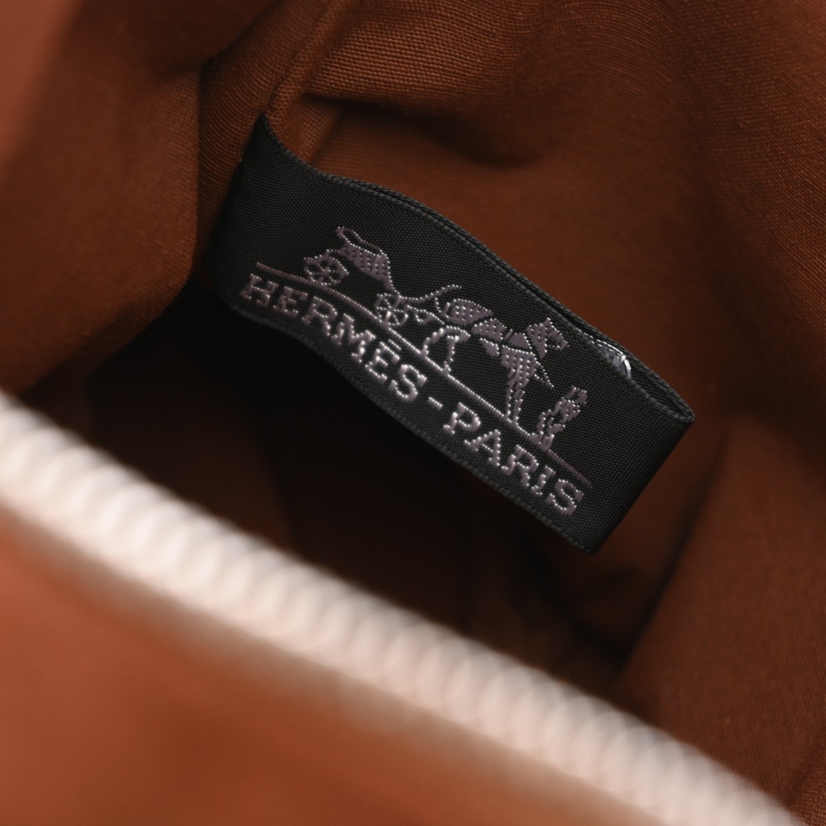 エルメス ボリード ポーチ ミニ ブラウン コットンキャンバス