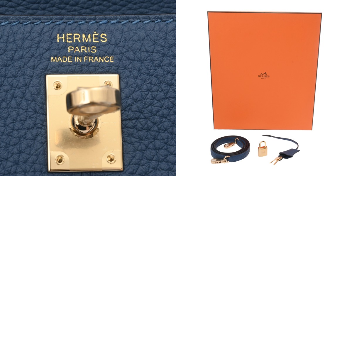 エルメス ケリー 25 内縫い ブルータイ トゴ レディース バッグ 【未