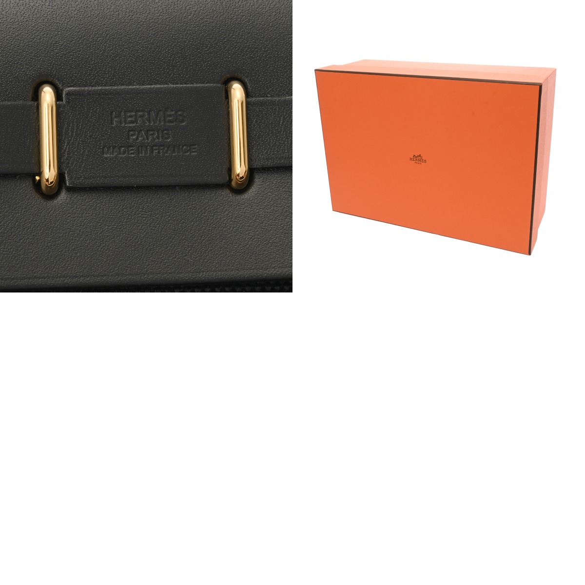 エルメス エールバッグ　白黒 エルメスエールバッグ カバス MM ブラック □F刻印(2002年頃