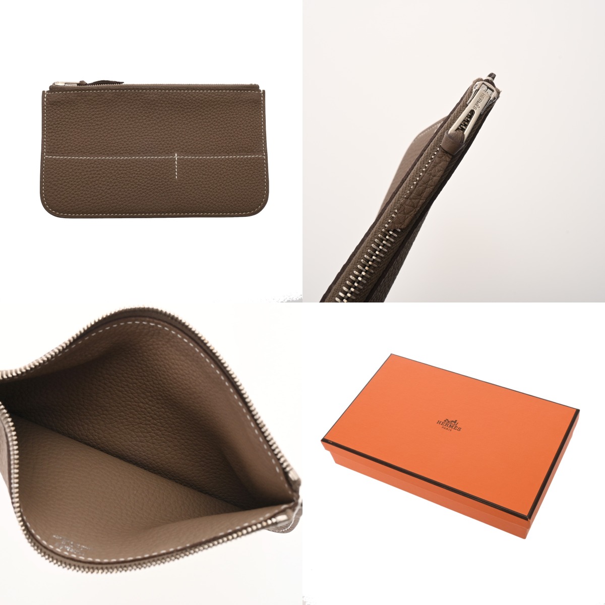 極美品◆HERMES ドゴンGM エトゥープ 長財布 小銭入れあり □J刻印 エルメス ドゴン GM エトゥープ トゴ ユニセックス 財布 【中古