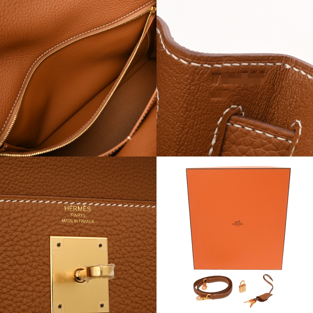 エルメス ケリー 28 内縫い 2WAY ゴールド トゴ レディース バッグ