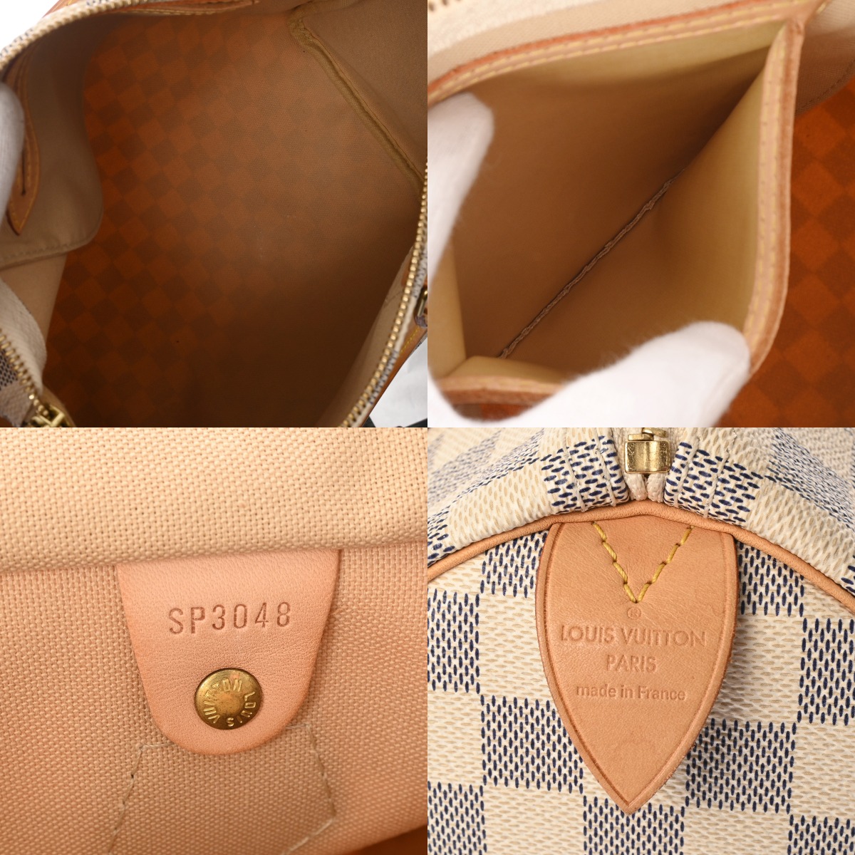 ルイ ヴィトン ダミエアズール スピーディ 30 ホワイト N41533 ダミエ