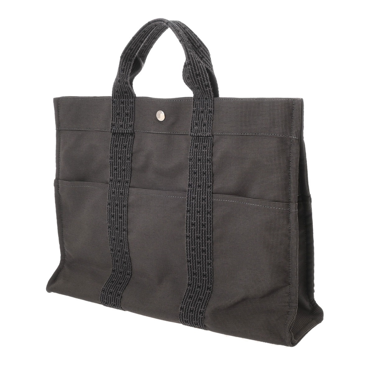 エルメス　グレー キャンバス トートバッグ HERMES エルメス バッグ ニューフールトゥ PM ハンドバッグ