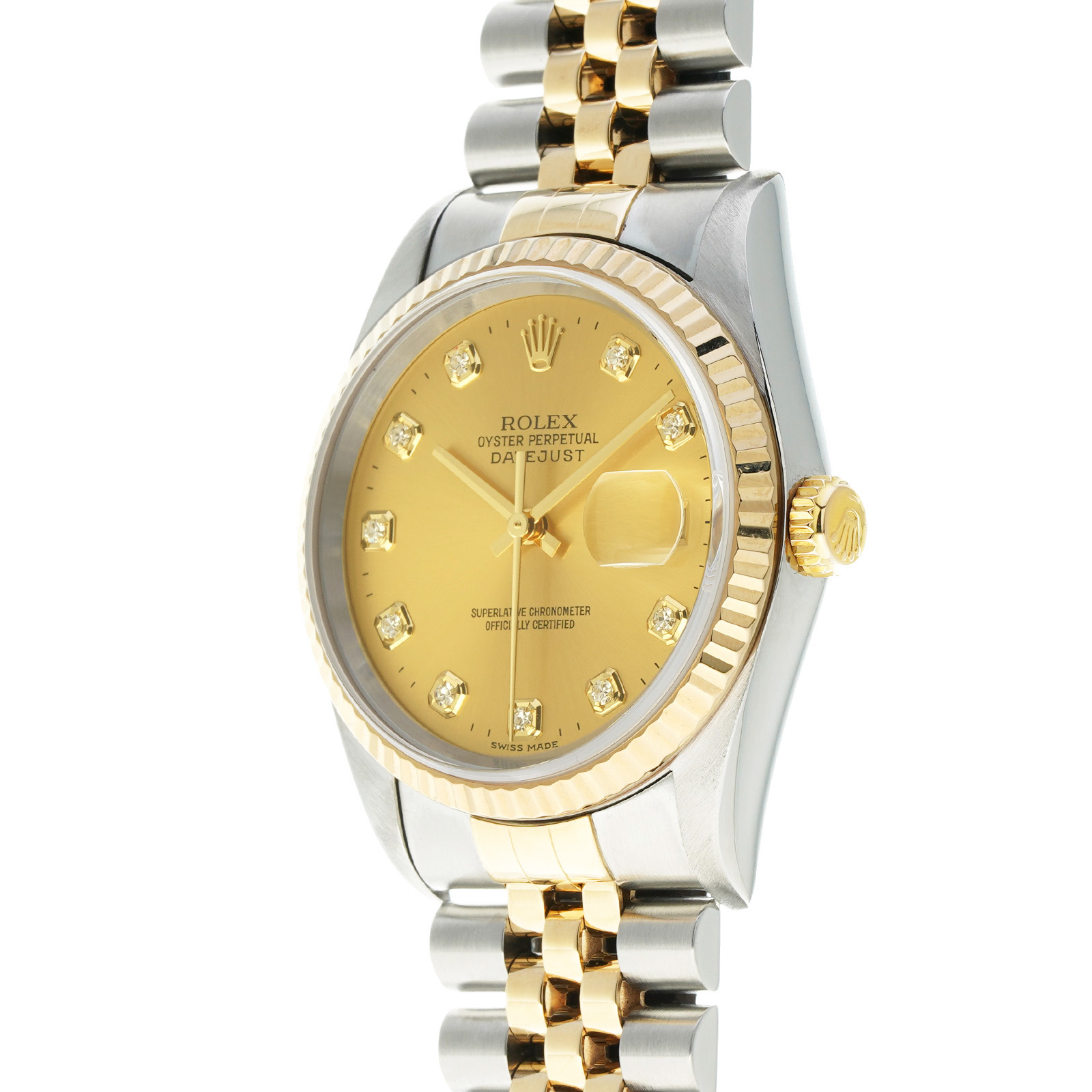 ロレックス ROLEX 16233G K番(2002年頃製造) シャンパン /ダイヤモンド メンズ 腕時計