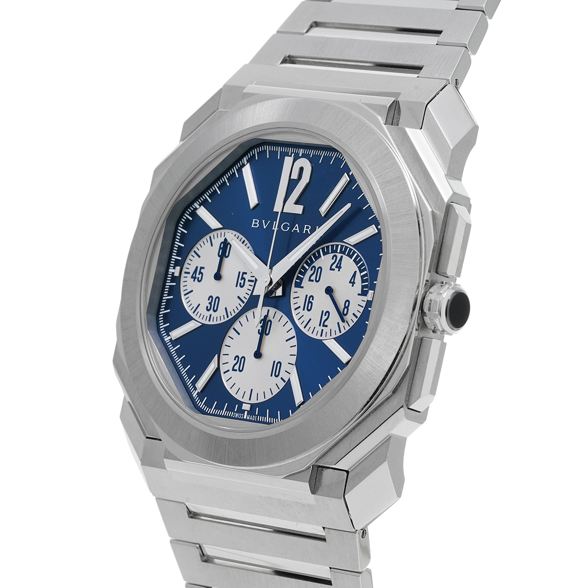 ブルガリ / BVLGARI オクト フィニッシモ クロノグラフ GMT BGO43SXTCHGMT ブルー/シルバー メンズ 時計  【中古】【wristwatch】