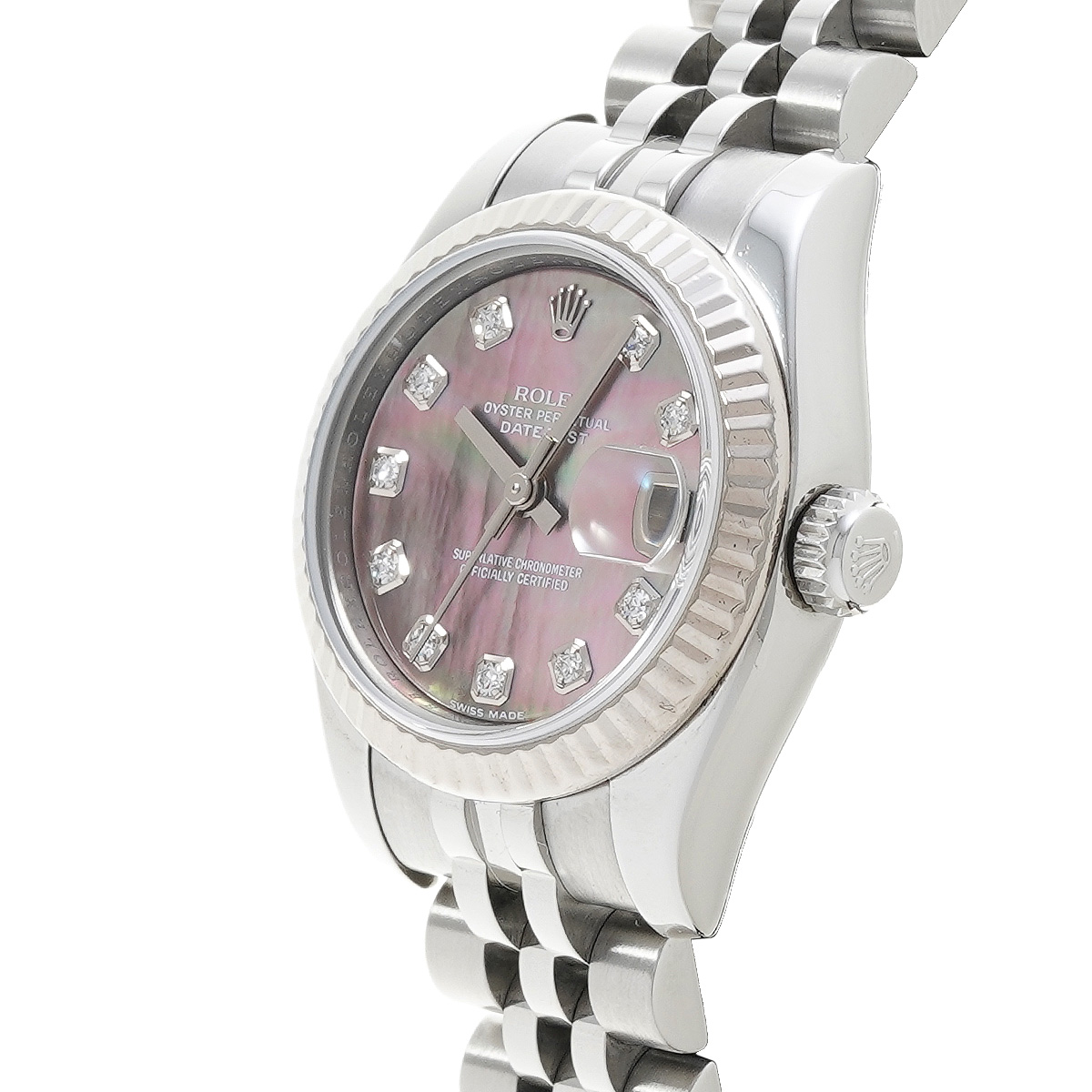 ロレックス ROLEX 179174NG ランダムシリアル ブラックシェル /ダイヤモンド レディース 腕時計