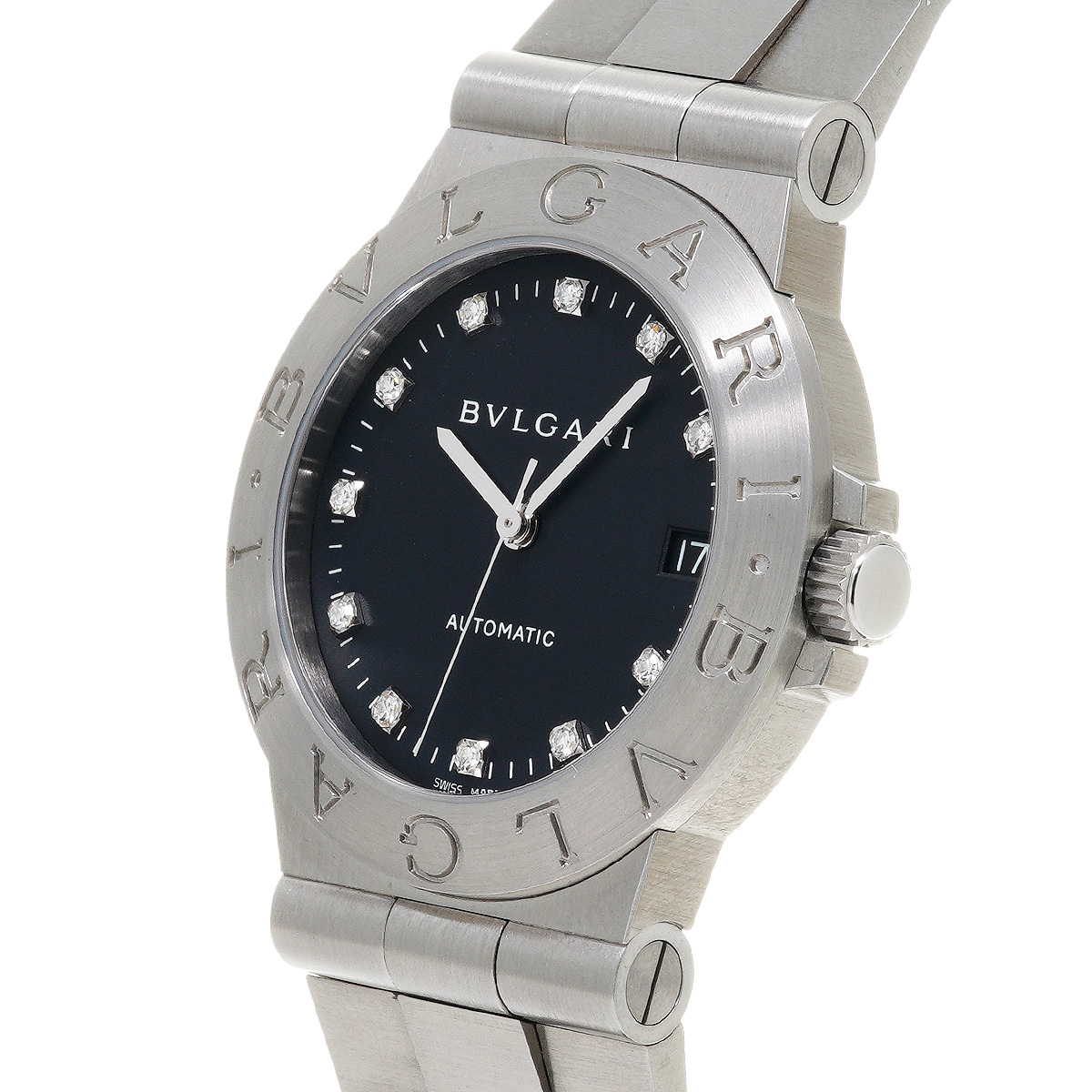 ブルガリ / BVLGARI ディアゴノ スポーツ LCV35S ブラック/ダイヤモンド メンズ 時計 【中古】【wristwatch】