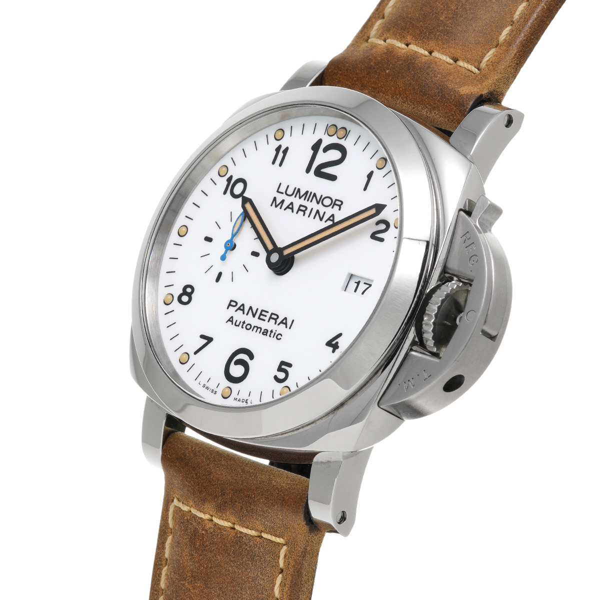 パネライ PANERAI ルミノールマリーナ1950 3デイズアッチャイオ PAM01499 ホワイト文字盤 SS/レザーストラップ 自動巻き メンズ 腕時計