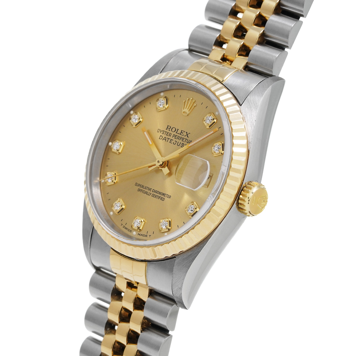 ロレックス ROLEX 16233G W番(1995年頃製造) シャンパン /ダイヤモンド メンズ 腕時計