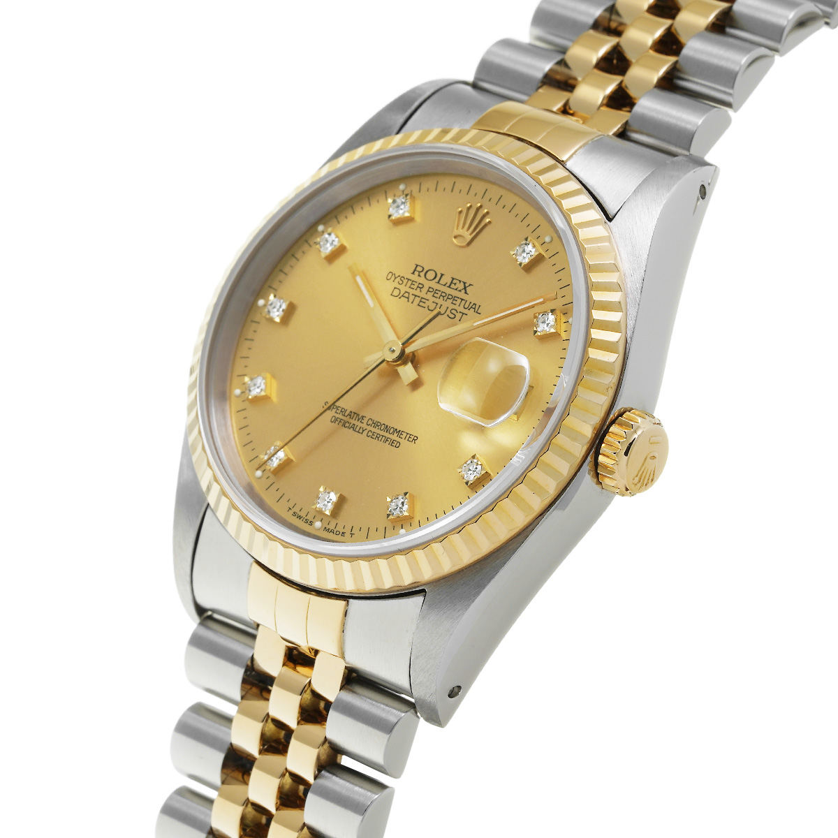 ロレックス ROLEX 16233G X番(1993年頃製造) シャンパン /ダイヤモンド メンズ 腕時計