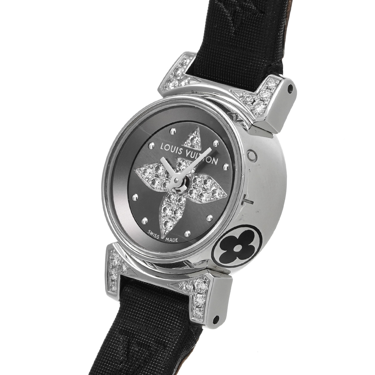 ルイ ヴィトン / LOUIS VUITTON タンブール ビジュ Q151K グレー/ダイヤモンド レディース 時計 【中古】【wristwatch】