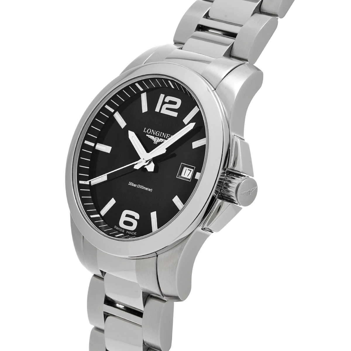 ロンジン コンクエスト L3.759.4.58.6 ブラック メンズ 時計 【中古】【wristwatch】