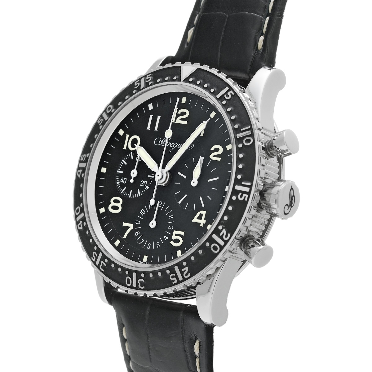 ブレゲ Breguet アエロナバルタイプ　XX 3800ST/92/3W6 ブラック ステンレススチール SS メンズ 腕時計