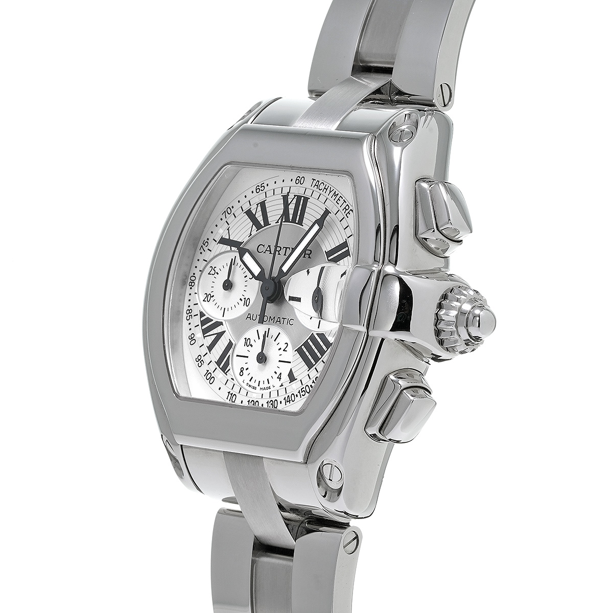 カルティエ ロードスター クロノグラフ XL W62006X6 シルバー メンズ 時計 【中古】【wristwatch】