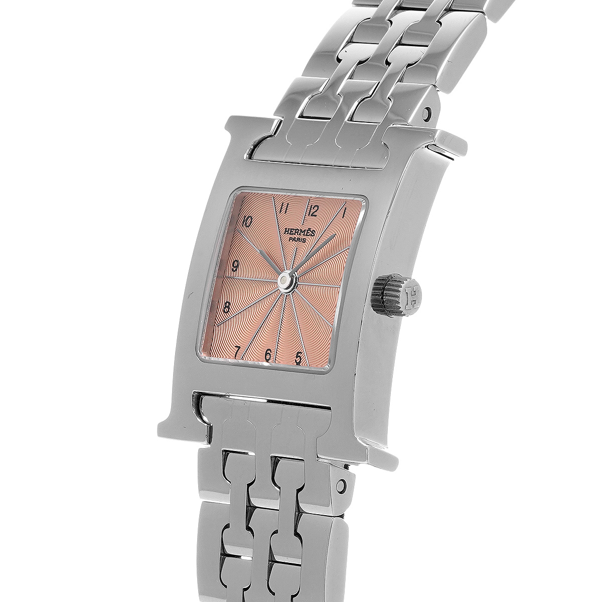 エルメス HERMES Hウォッチ HH1.210 ピンク SS レディース 腕時計