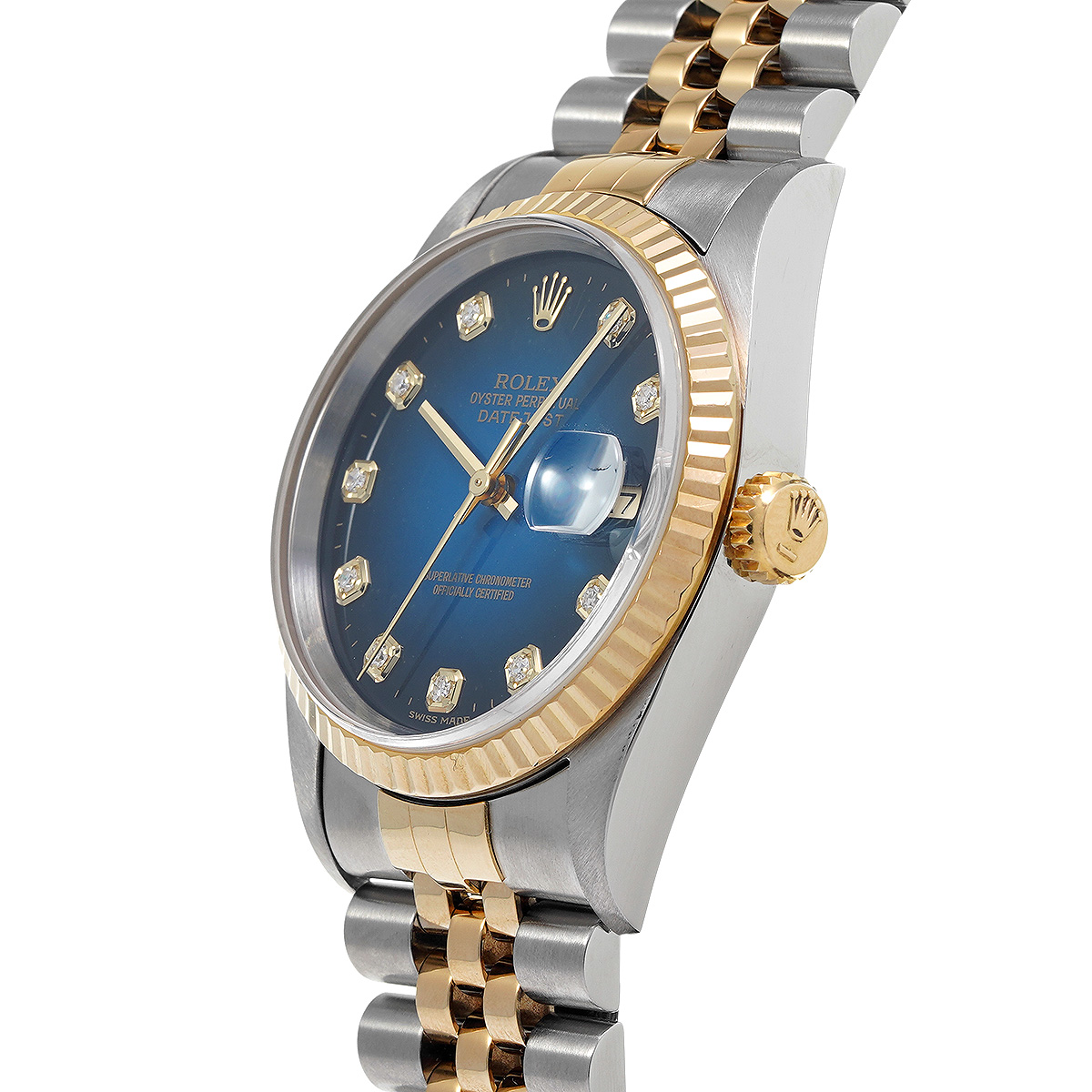 ロレックス / ROLEX デイトジャスト 16233G ブルー・グラデーション/ダイヤモンド メンズ 時計 【中古】【wristwatch】