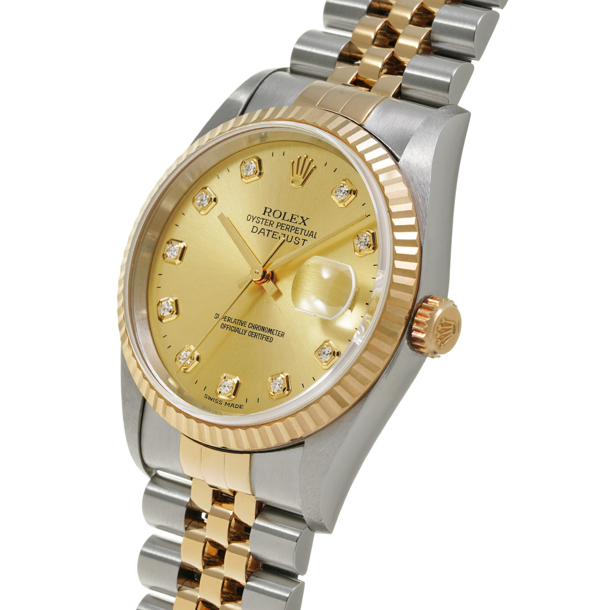 ロレックス / ROLEX デイトジャスト 36 16233G シャンパン/ダイヤモンド メンズ 時計 【中古】【wristwatch】
