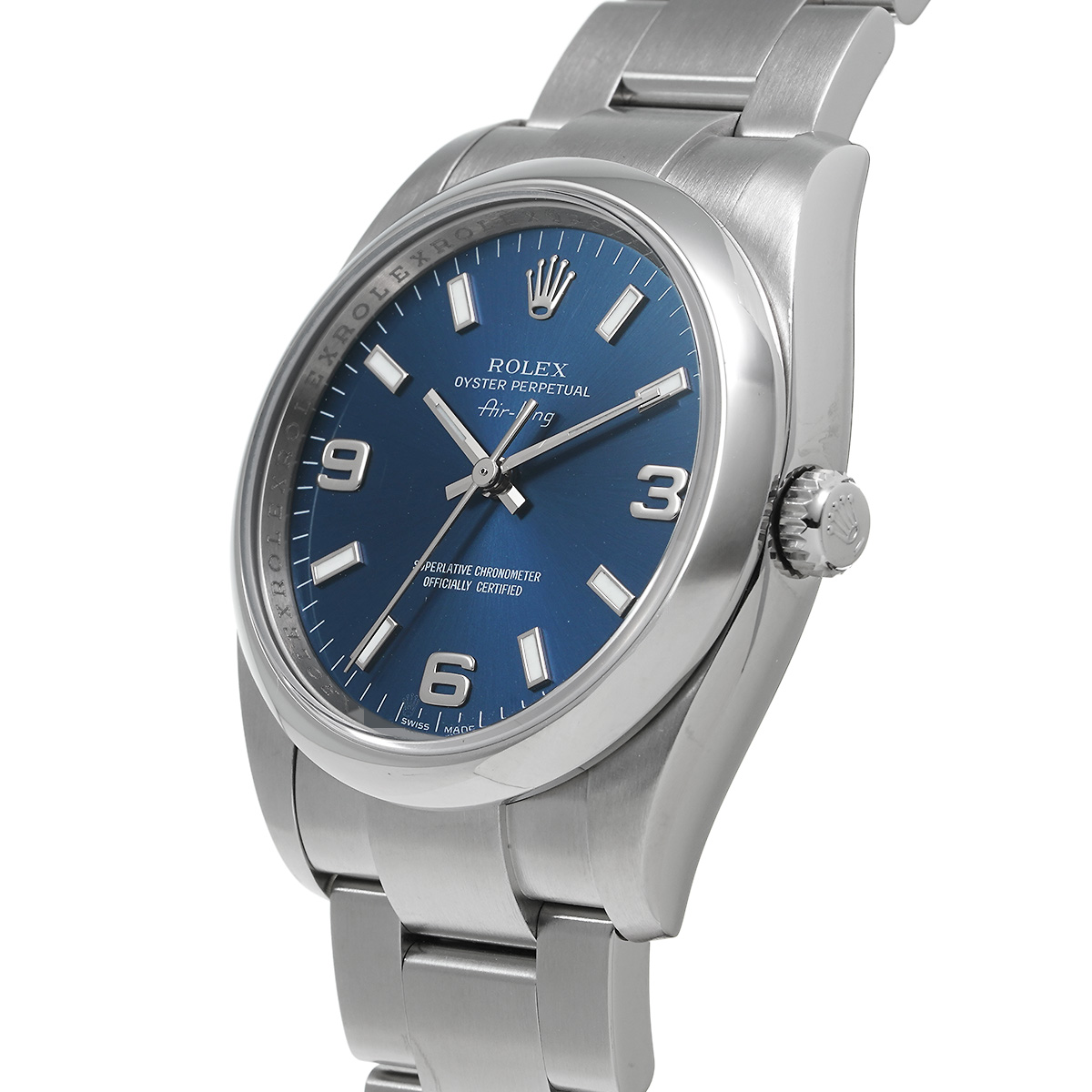 ロレックス ROLEX 114200 Z番(2006年頃製造) ブルー メンズ 腕時計