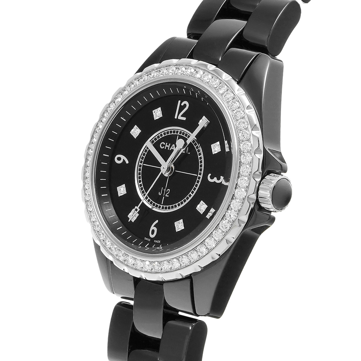 シャネル CHANEL H3108 ブラック /ダイヤモンド レディース 腕時計