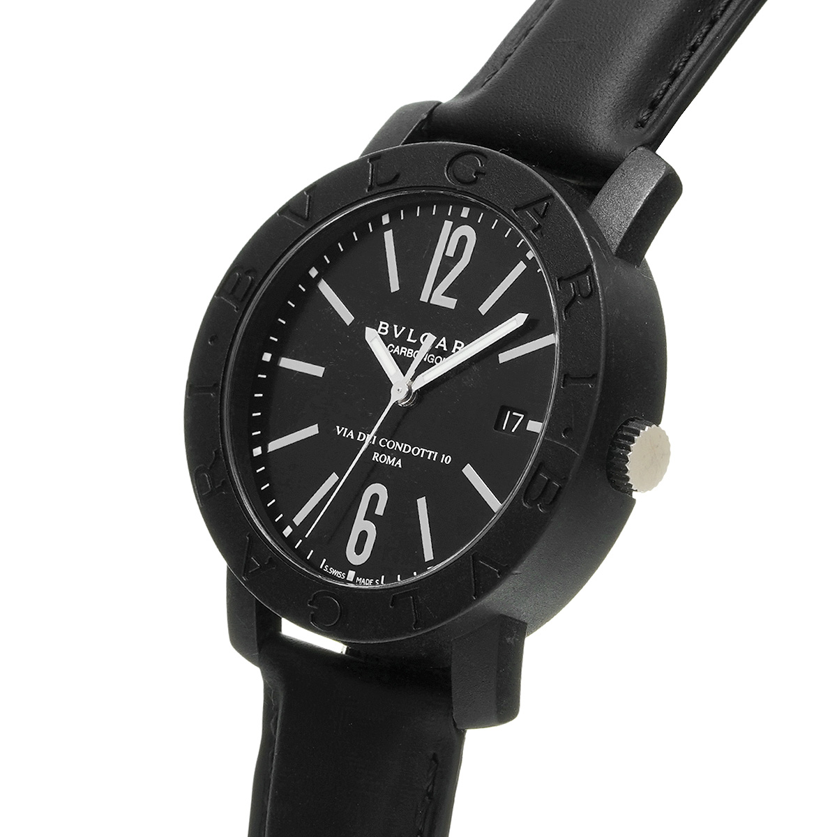 【値下げしました】ブルガリ　メンズ　腕時計　カーボンブラック