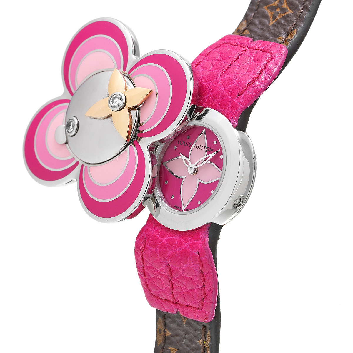 ルイヴィトン タンブール 腕時計 レディース ピンク 時計ケース ...