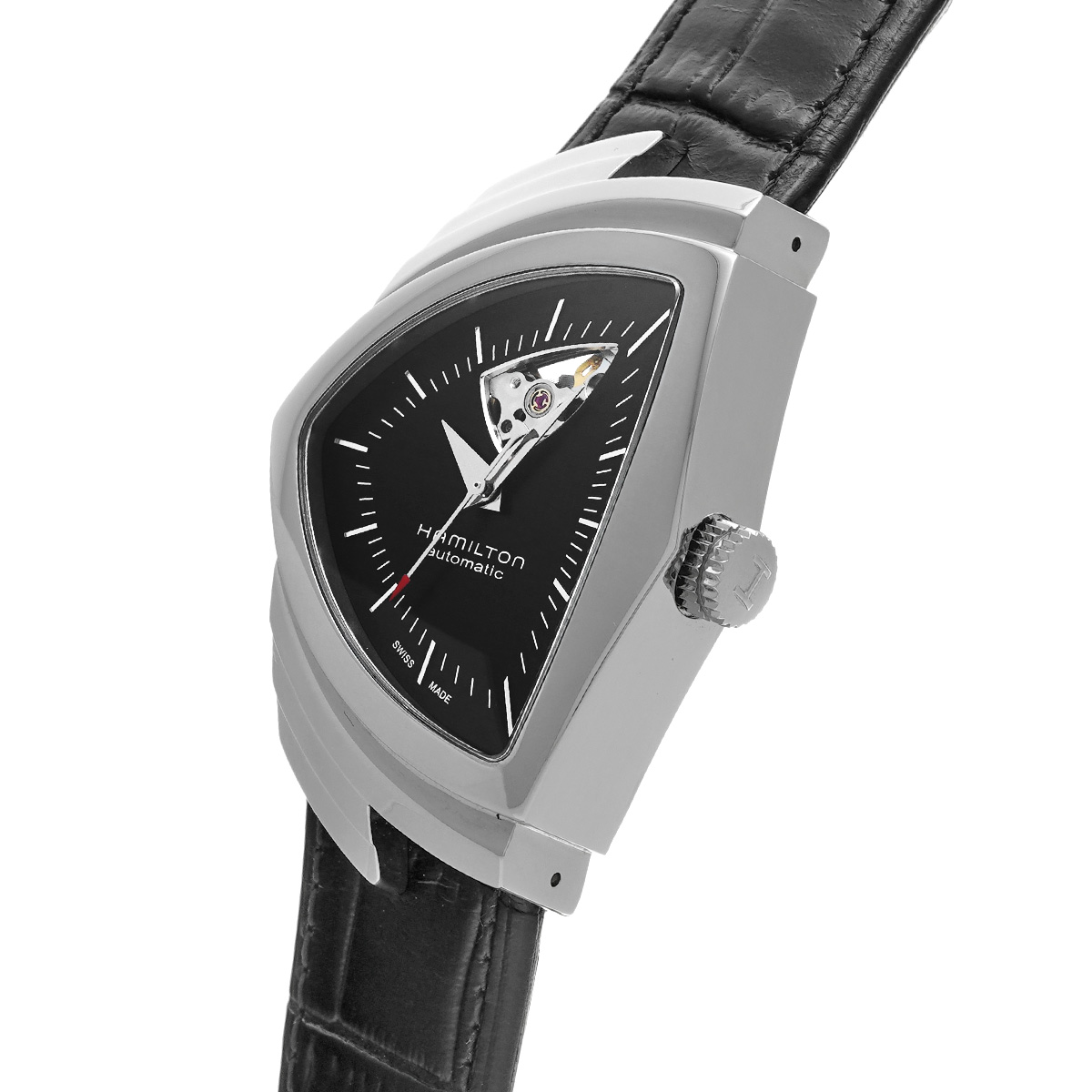 ハミルトン / HAMILTON ベンチュラ オープンハート オート H24515732 ブラック メンズ 時計 【中古】【wristwatch】