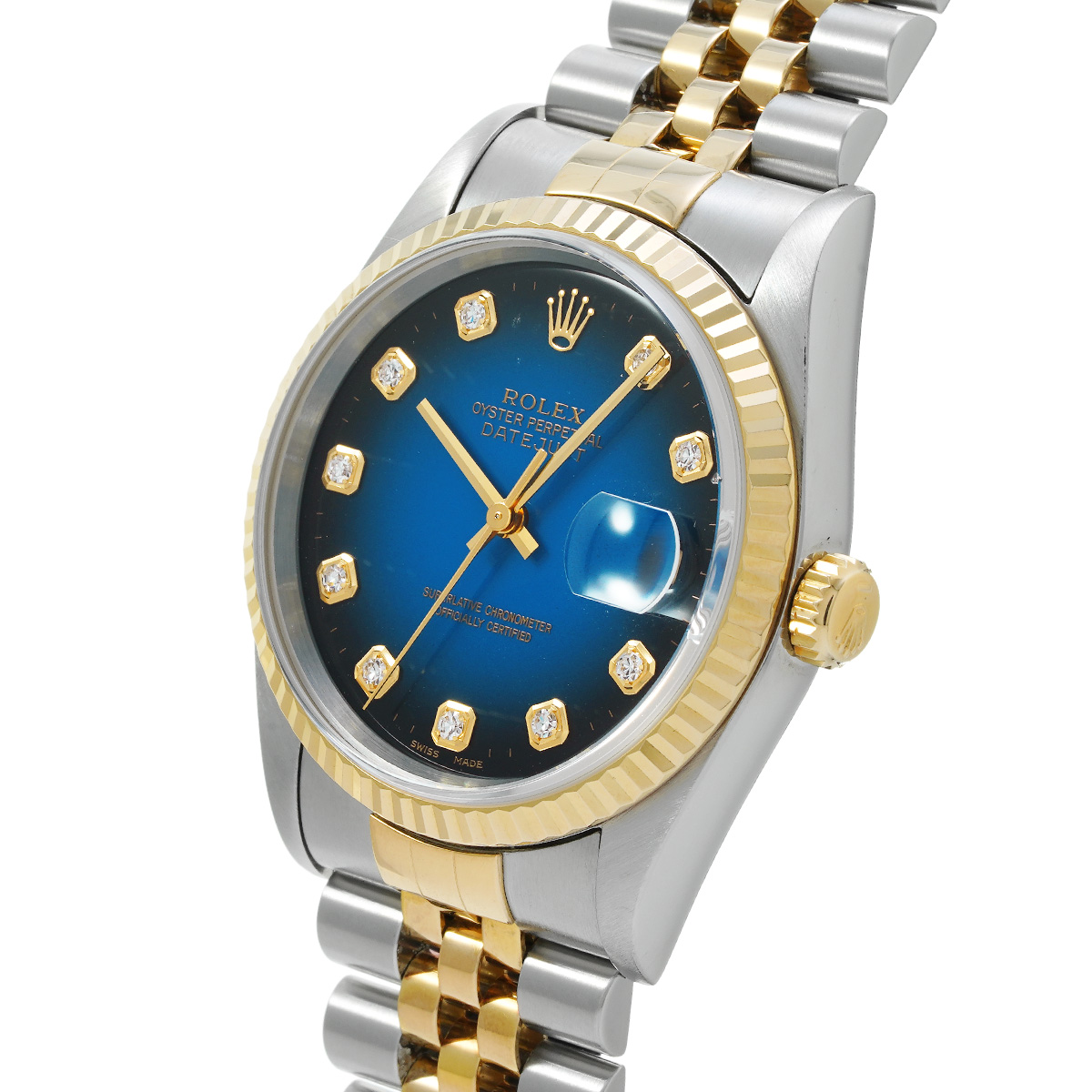 ロレックス ROLEX 16233G T番(1996年頃製造) ブルー・グラデーション /ダイヤモンド メンズ 腕時計