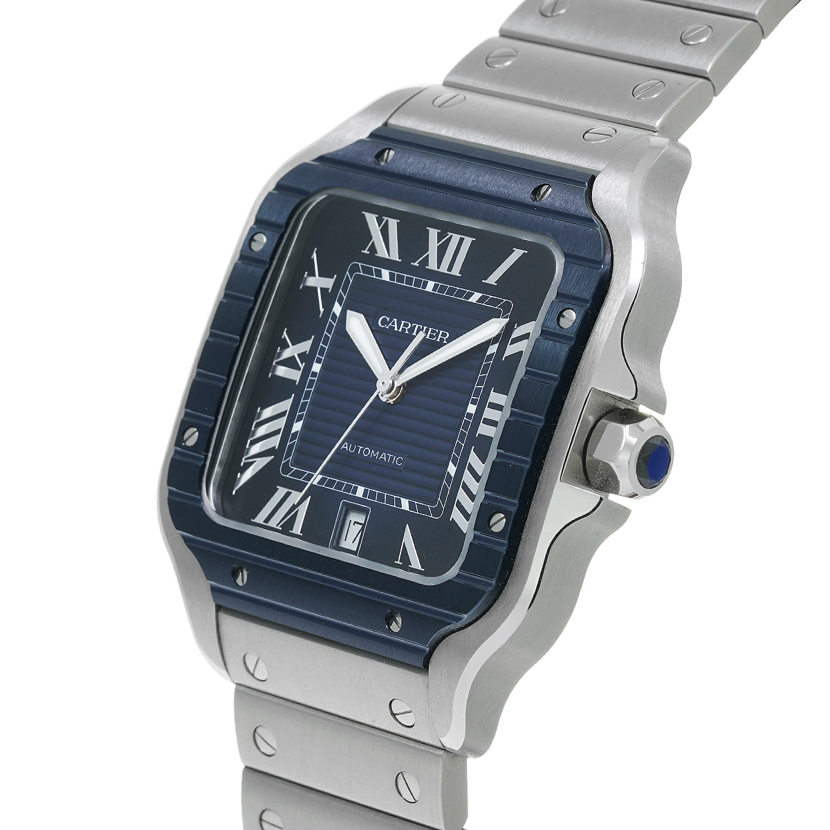 カルティエ サントス ドゥ カルティエ LM WSSA0048 ブルー メンズ 時計 