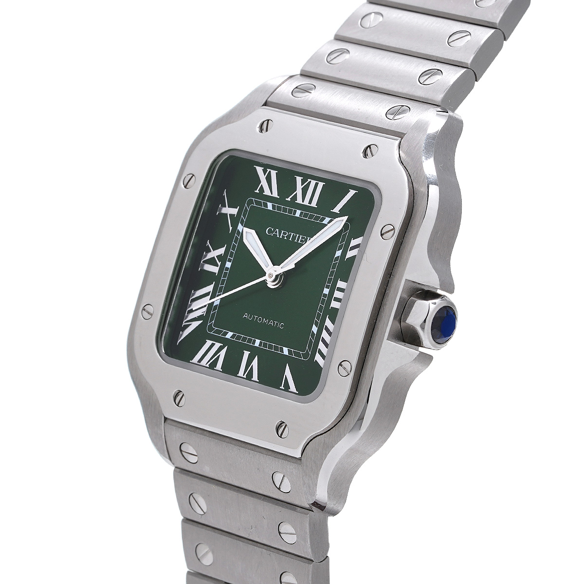 カルティエ / CARTIER サントス ドゥ カルティエ MM WSSA0061 グリーン メンズ 時計 【中古】【wristwatch】