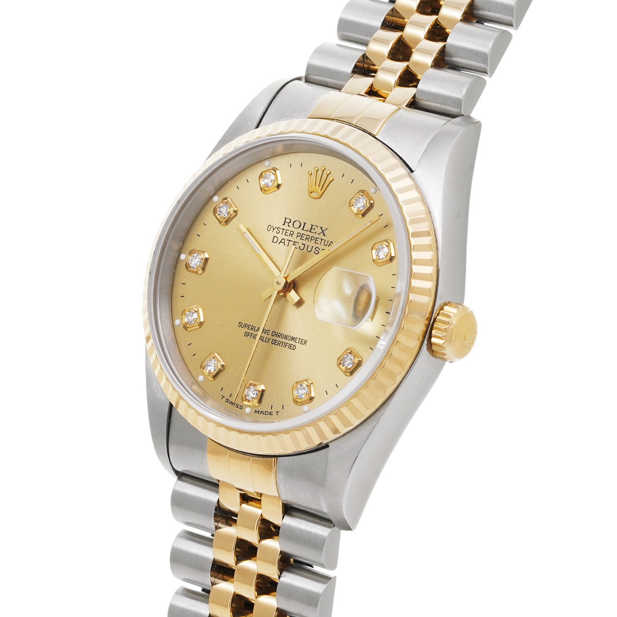 ロレックス ROLEX 16233G T番(1997年頃製造) シャンパン /ダイヤモンド メンズ 腕時計