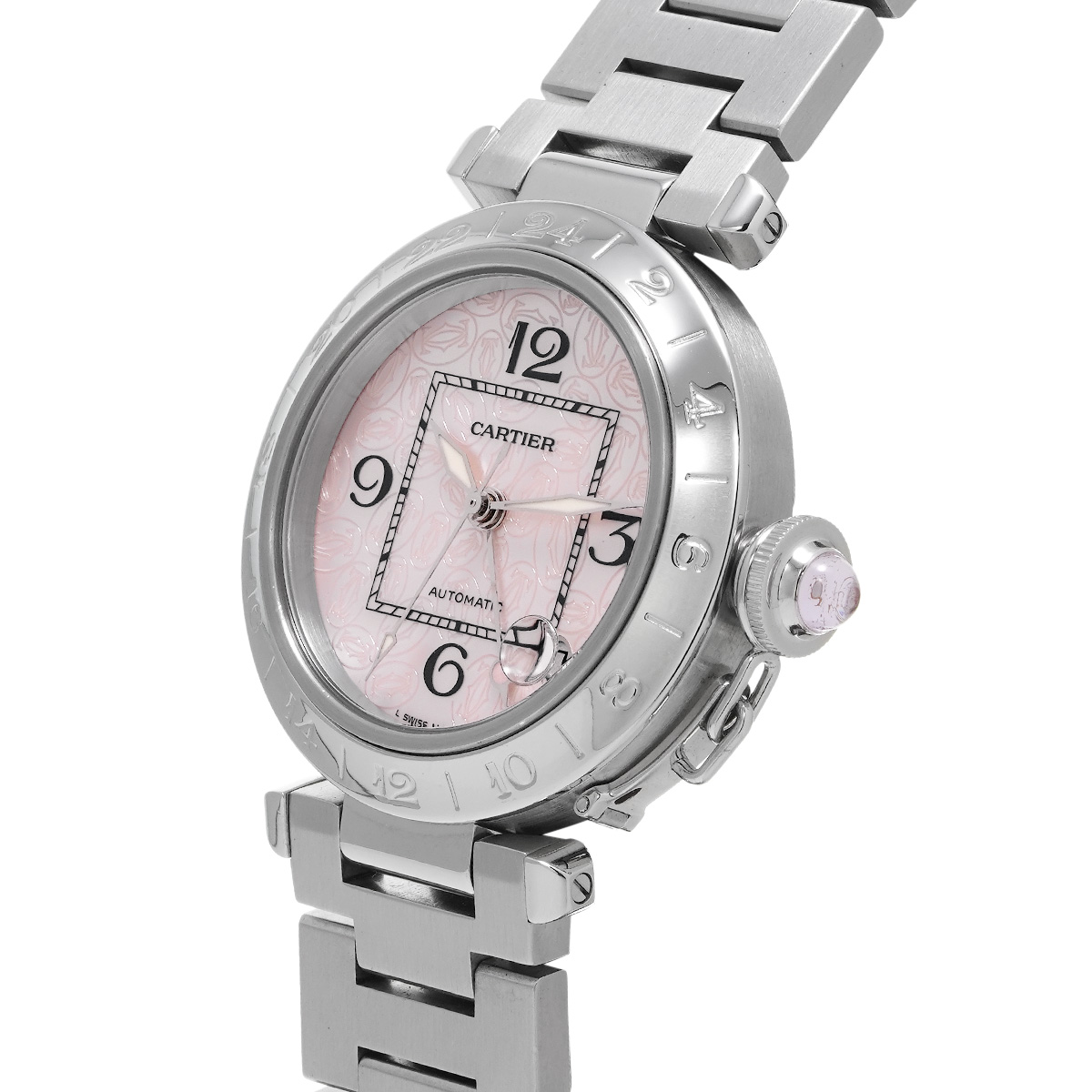 カルティエ パシャC メリディアン GMT 2004 クリスマス限定モデル W3107099 ピンクシェル ユニセックス 時計  【中古】【wristwatch】