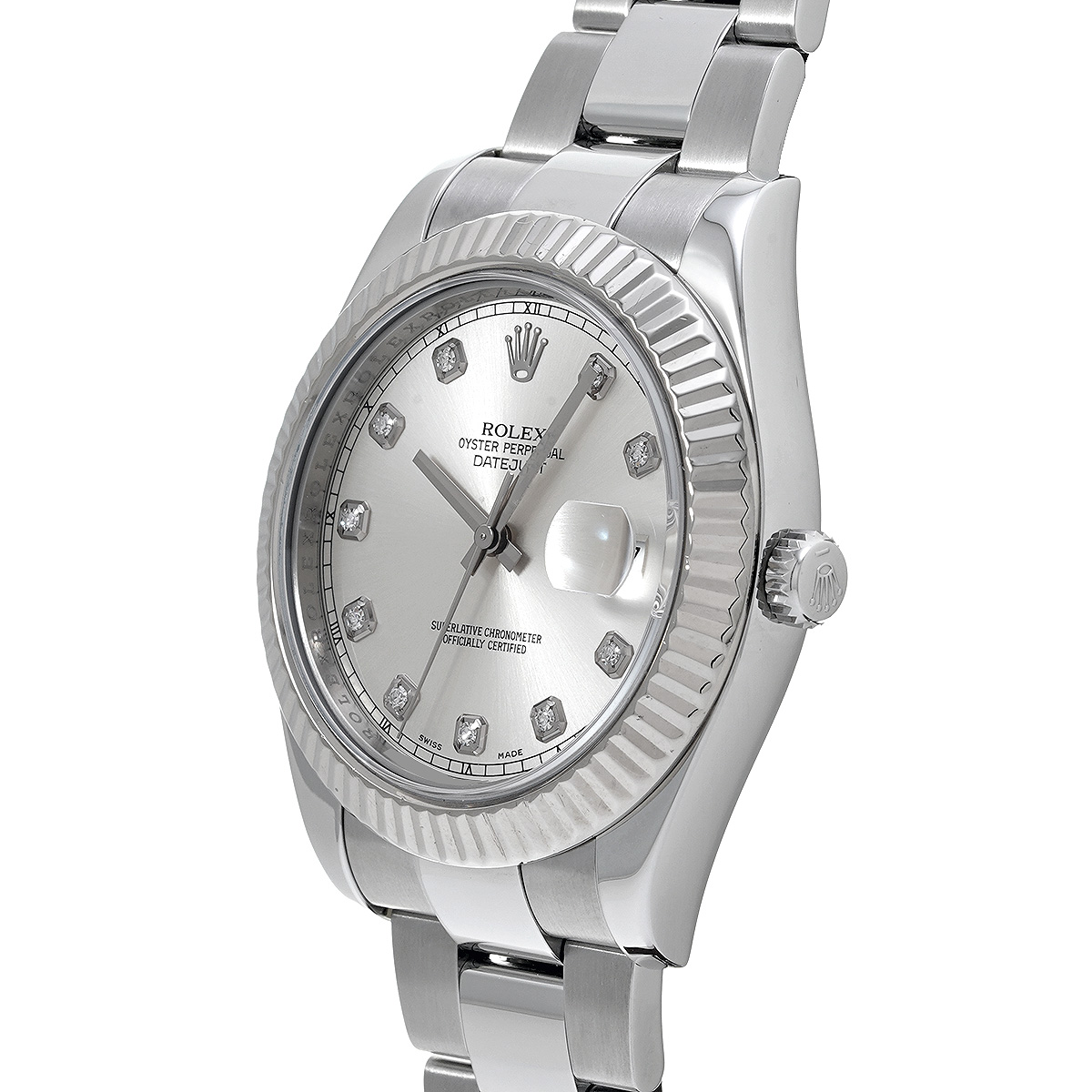 ロレックス デイトジャスト II 116334G シルバー/ダイヤモンド メンズ 時計 【中古】【wristwatch】