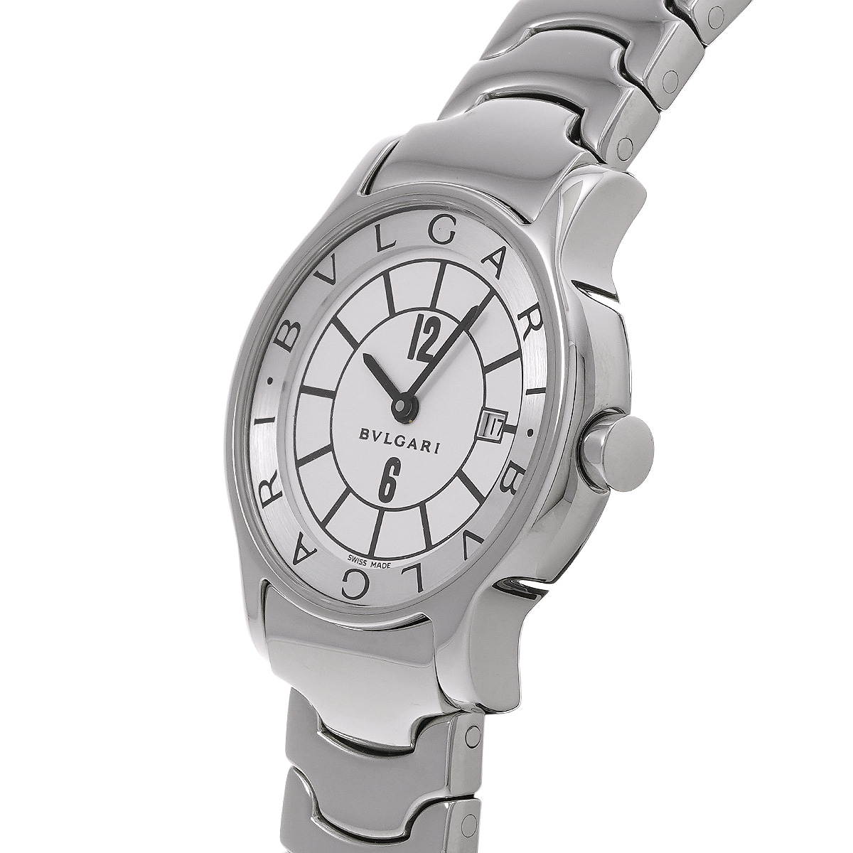 クォーツ【電池交換済み】ブルガリ ソロテンポ ST29S 腕時計 ホワイト レディース