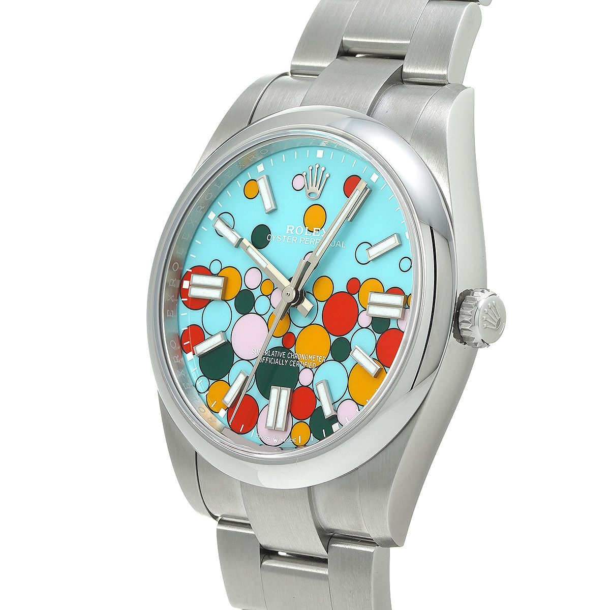 ロレックス / ROLEX オイスターパーペチュアル 41 124300 ターコイズブルー セレブレーションモチーフ メンズ 時計  【未使用】【wristwatch】