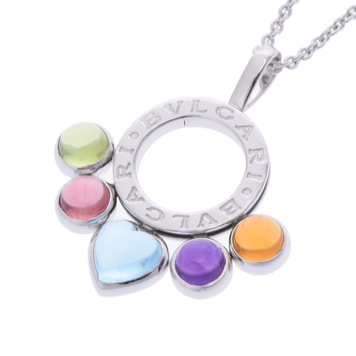 ブルガリ アレグラ ネックレス マルチストーン シルバー 334764 K18