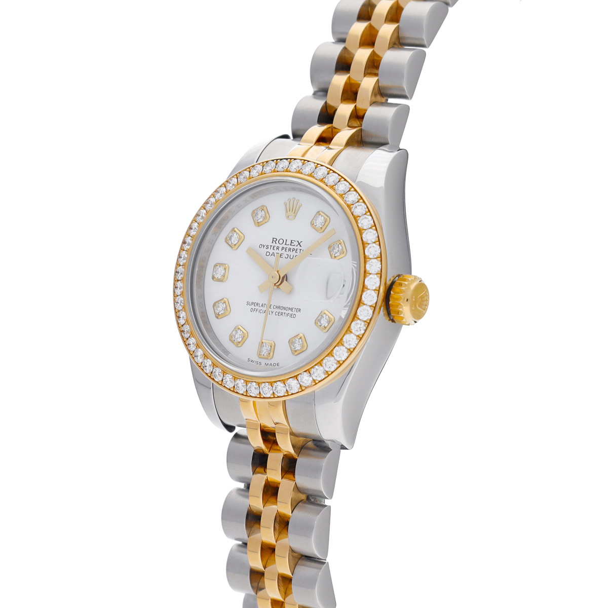 ロレックス　オリジナル　レディース　17mm ロレックス デイトジャスト レディ 26 179383G ホワイト