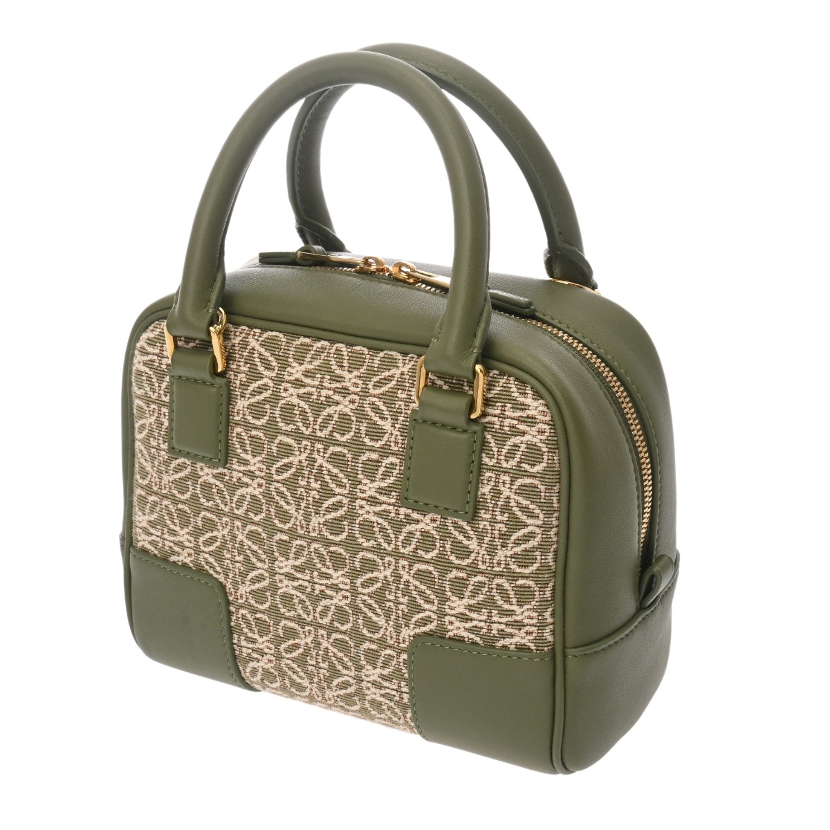 ロエベ アマソナ16 スクエアバッグ カーキ A039N21X03 カーフ