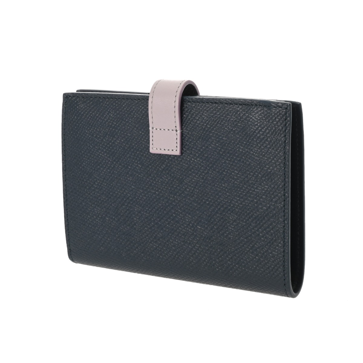 セリーヌ ミディアム ストラップウォレット ネイビー/ピンク グレイン