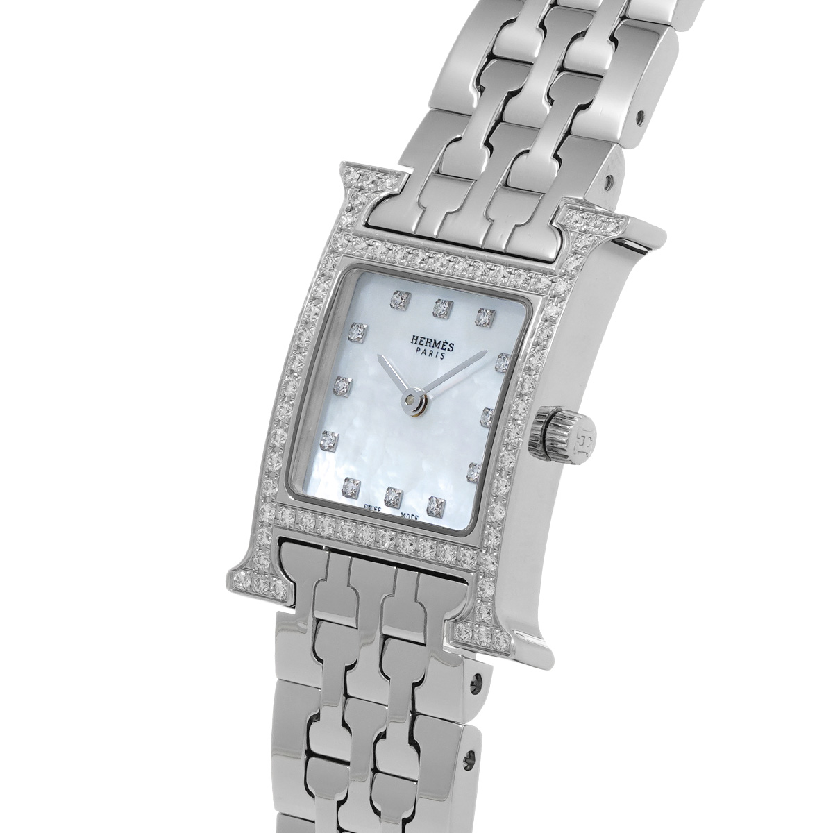 HERMES 時計 エルメス Hウォッチ シルバー エルメス 時計 HERMES Hウォッチ PM 21MM シルバー レディース