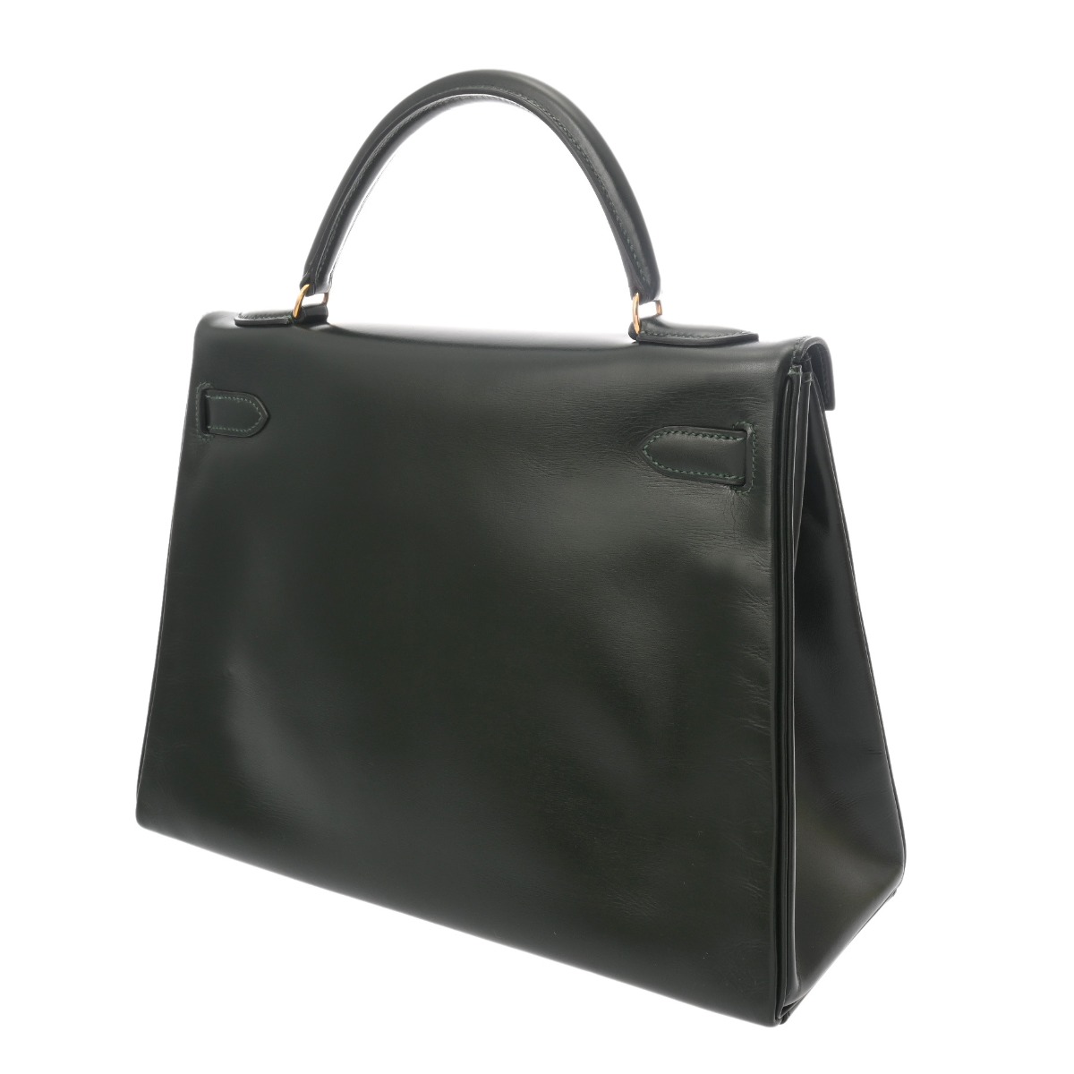 エルメス ケリー32 内縫い グリーン ボックスカーフ レディース バッグ