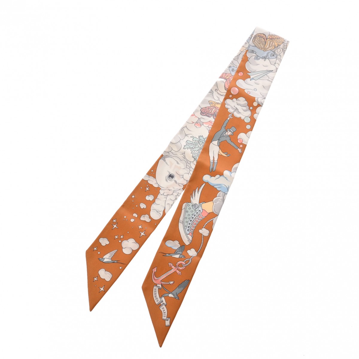 エルメス ツイリー SUR MON NUAGE ブラウン系マルチカラー