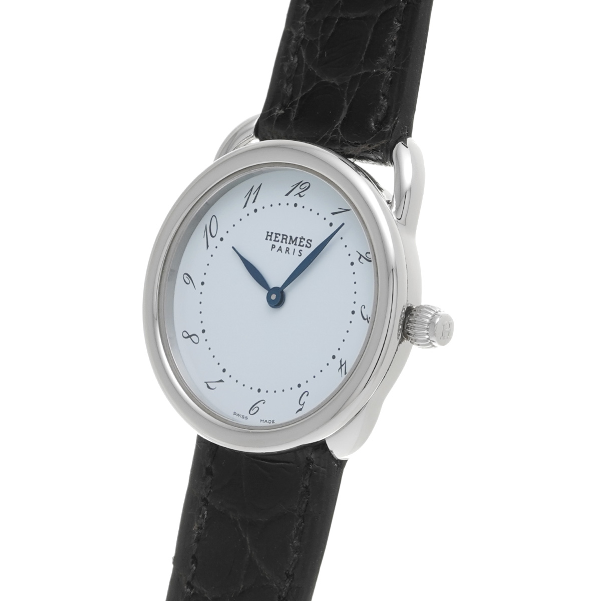 エルメス アルソー 28mm AR5.210 ホワイト レディース 時計 【中古