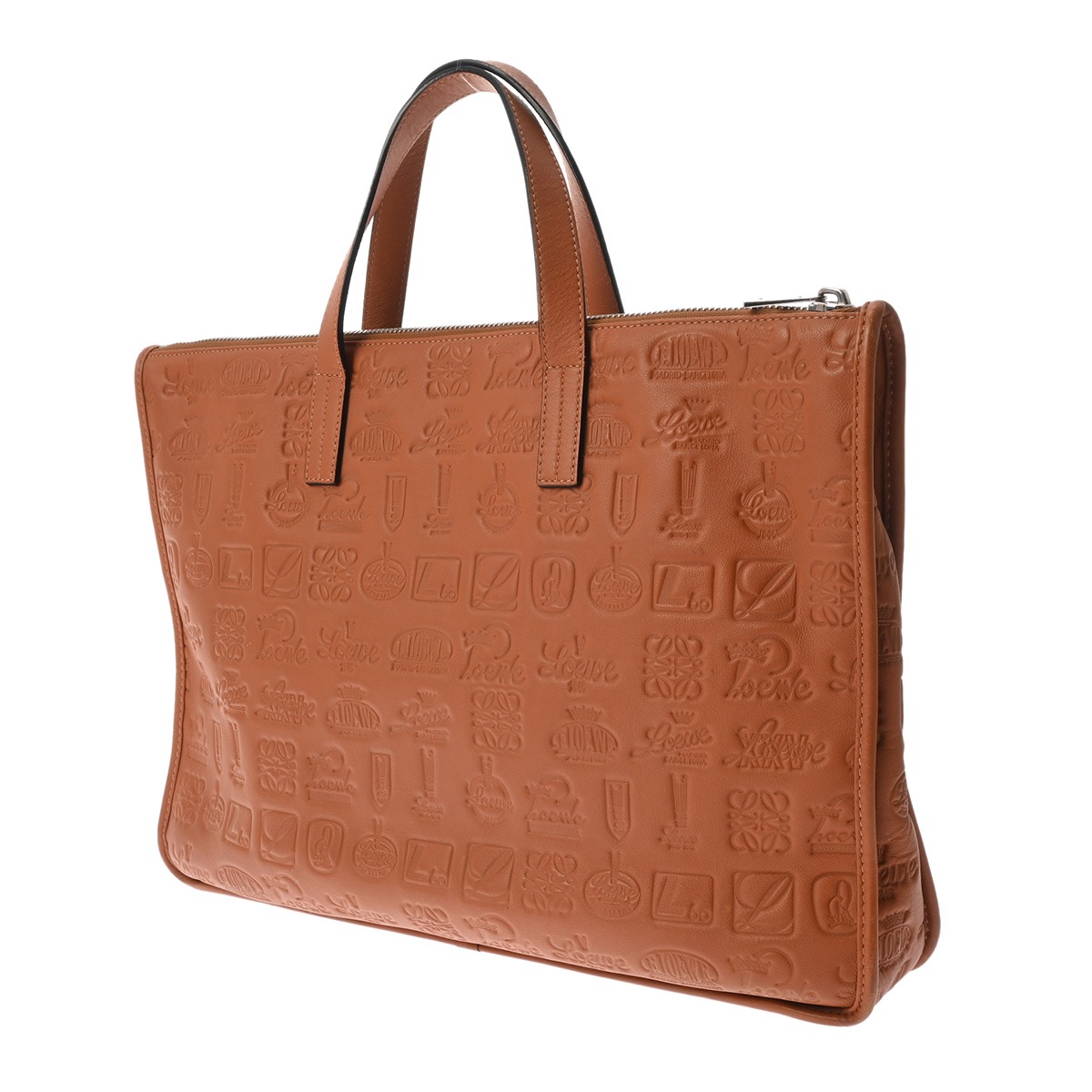 ロエベ ブリーフケース ブラウン カーフ メンズ バッグ 【中古】【bag