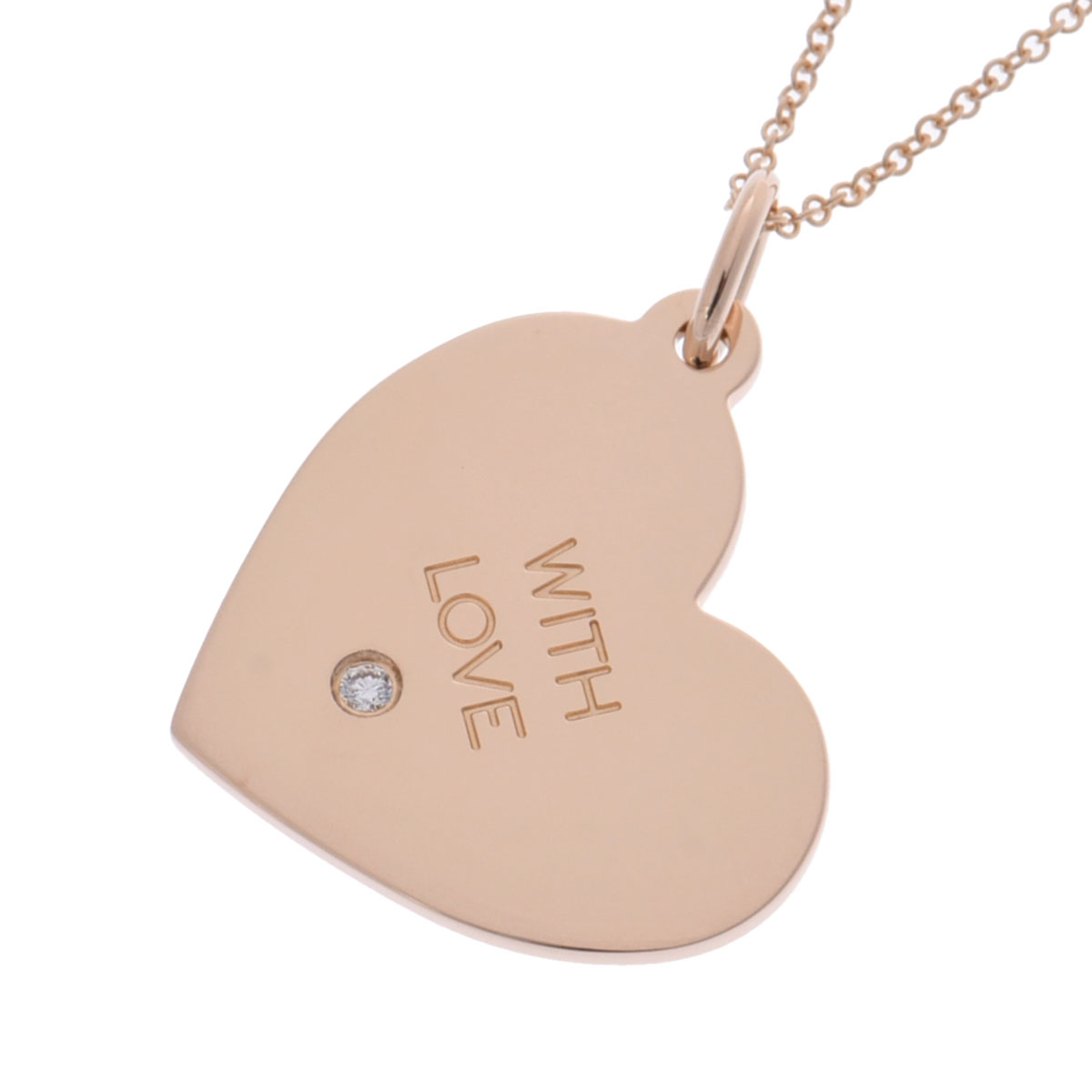 ティファニー WITH LOVE ウィズラブ ハート ネックレス 1PD ゴールド