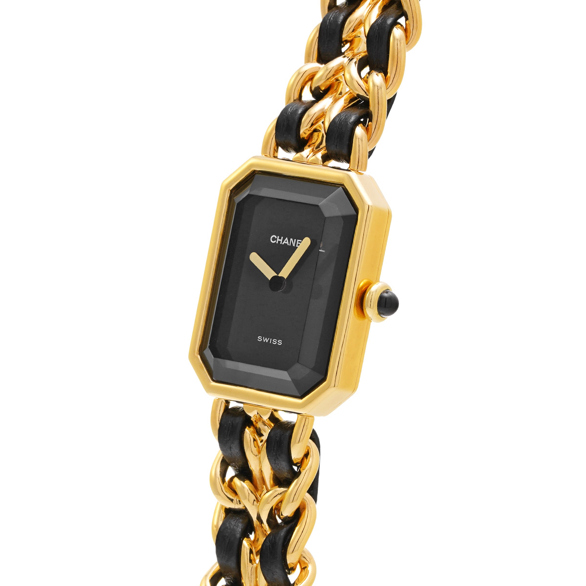 シャネル プルミエール S H0001 ブラック レディース 時計 【中古