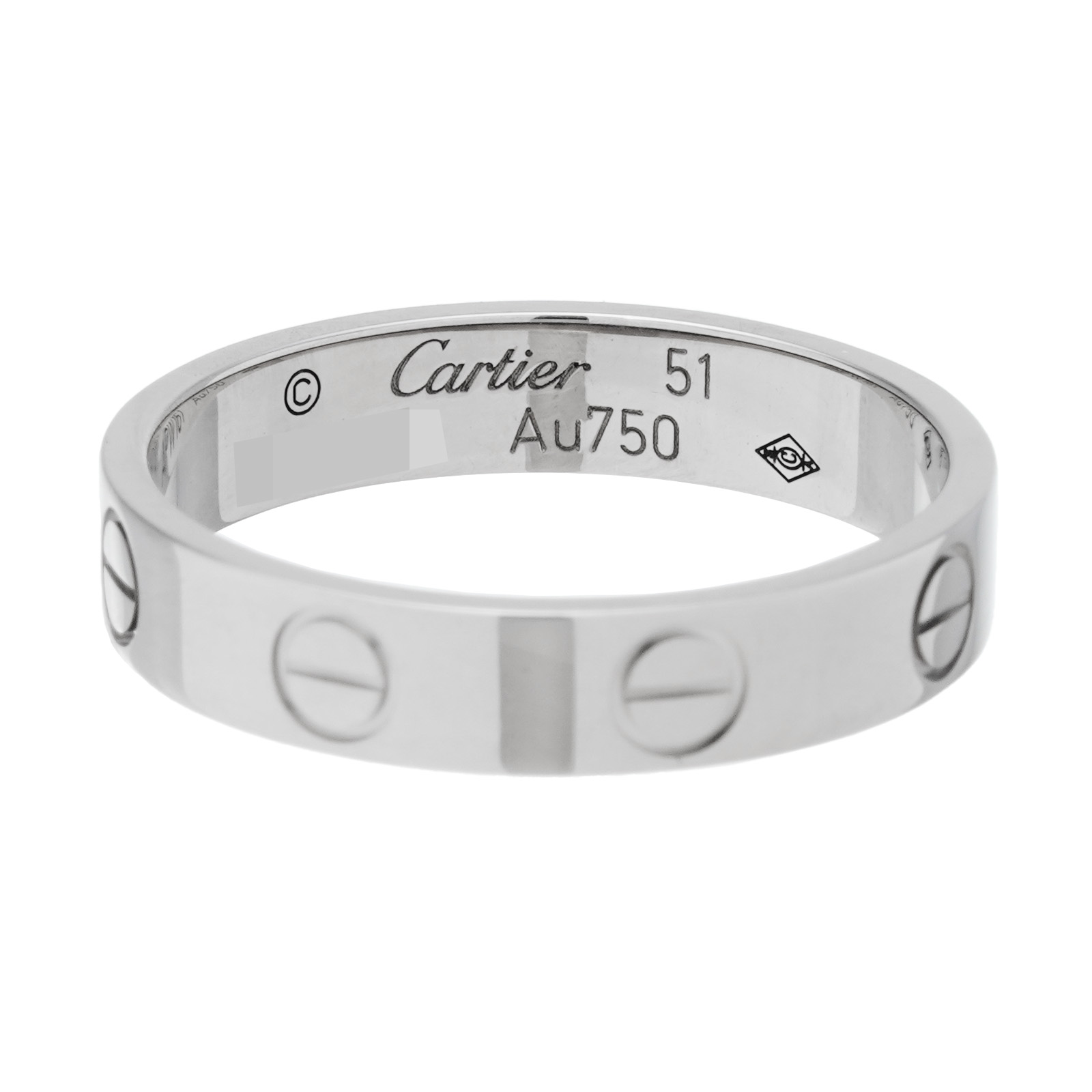 【正規品】【新古品】【新品仕上げ済み】 
Cartier カルティエ　
ミニラブ リング 1PD WG #51 　
約11号 ダイヤモンド 　
K18 ホワイトゴールド　
【買蔵】