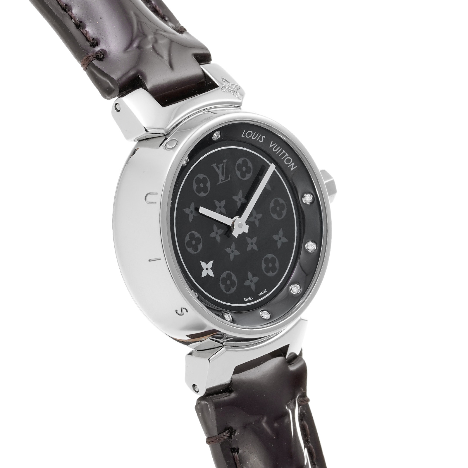 LOUIS VUITTON タンブール 10Pダイヤ 腕時計 Q12M3-