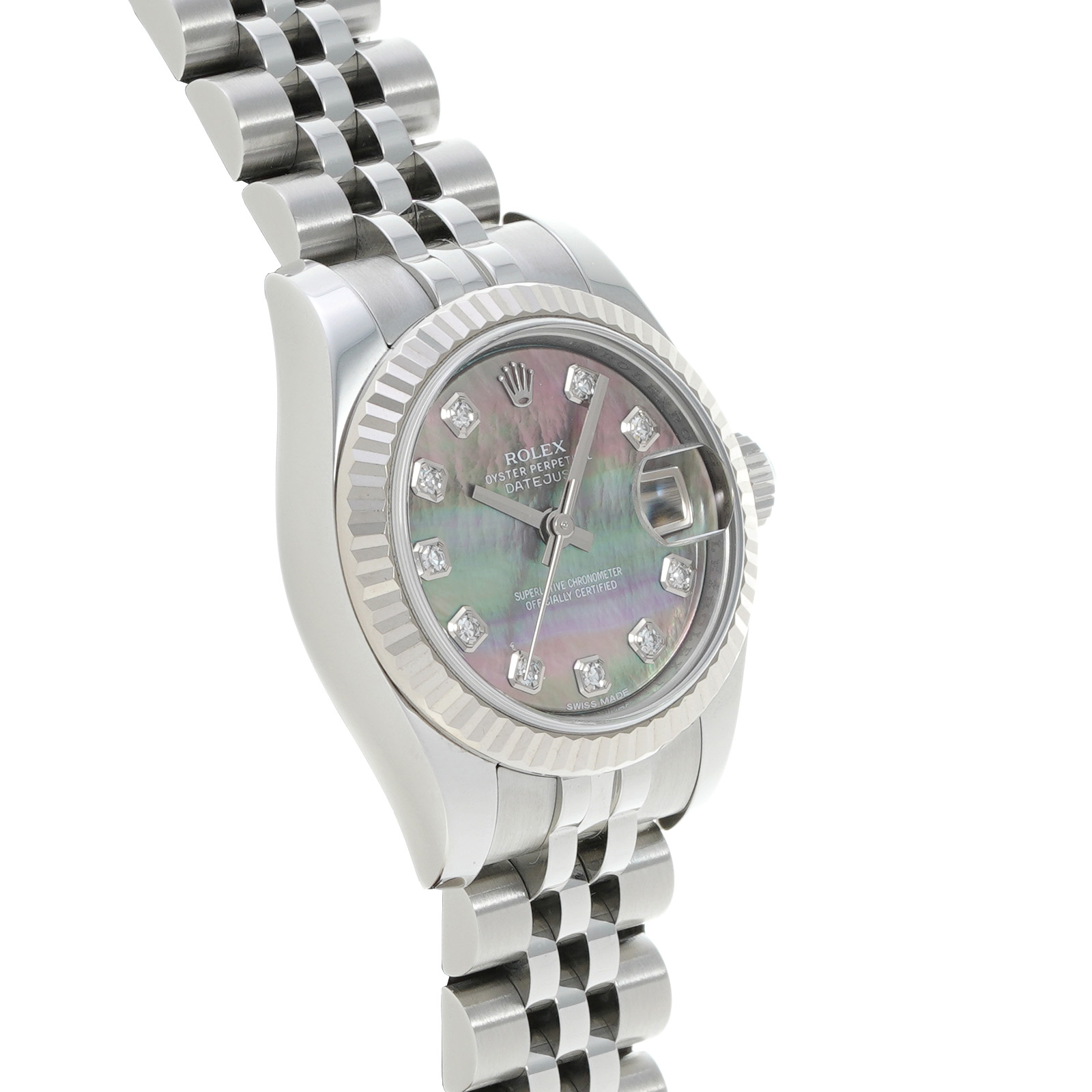 ロレックス ROLEX 179174NG ランダムシリアル ブラックシェル /ダイヤモンド レディース 腕時計