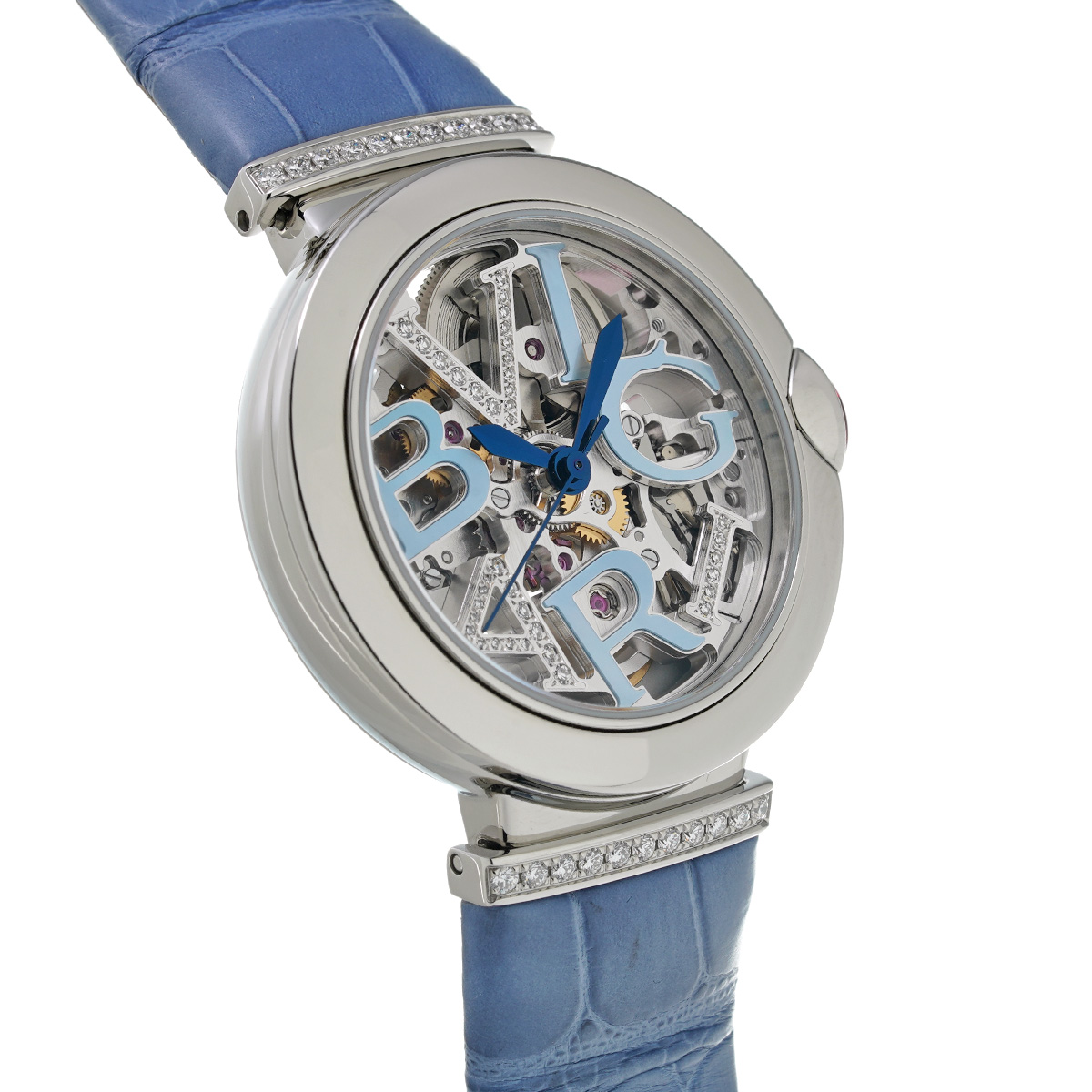 ブルガリ BVLGARI 103435 ブルーシェル /スケルトン/ダイヤモンド レディース 腕時計